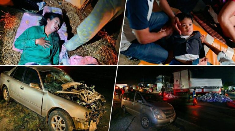 វ៉ាជែងក្នុងស្ថានភាពគ្រោះថ្នាក់ជ្រុលបុកគ្នា ៣គ្រឿងបន្តបន្ទាប់ បណ្ដាលឲ្យមនុស្សប្រុសស្រីក្មេងចាស់ ១០នាក់ រងរបួសធ្ងន់ស្រាល